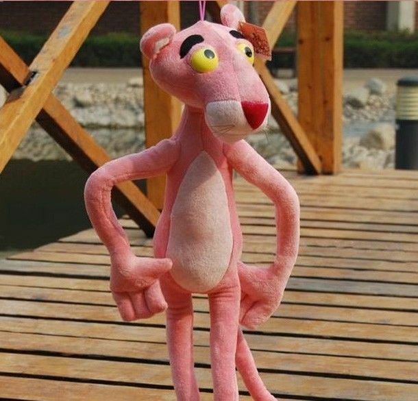 Animal de peluche de dibujos animados para niños, juguete de peluche con diseño de leopardo, Pantera Rosa, ideal para regalo, 38cm