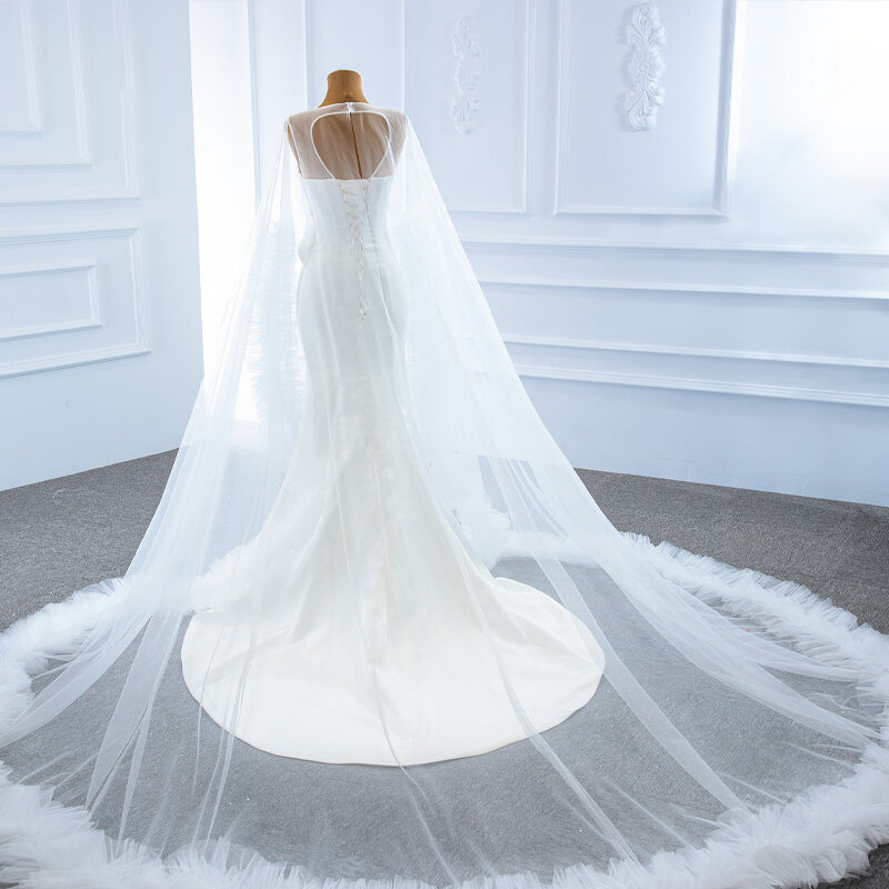 RSM67190 فستان زفاف أنيق أبيض موجز مأدبة شفافة 2021 ظهر بدون ظهر تصميم ضيق فستان ماكسي للحفلات Vestidos Formales
