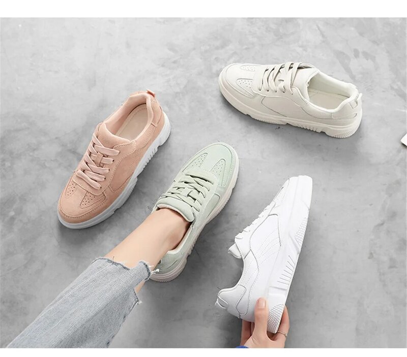 Sport Comfort damskie buty białe sznurowane Casual mieszkania platforma buty wsuwane 2020 Summer Fashion Sneakers damskie buty 932474