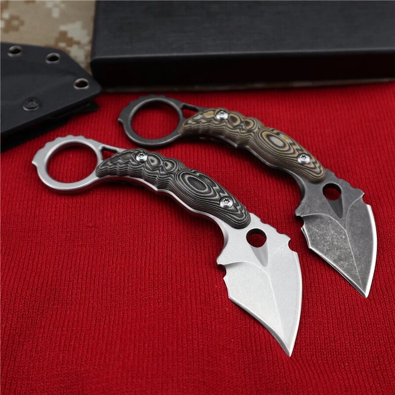 Karambit Military CS GO Fixed Blade Knife Tactical Survival Knives Camping Rescue Pocket Knifes Outdoor EDC Tool G10 Handle Mini