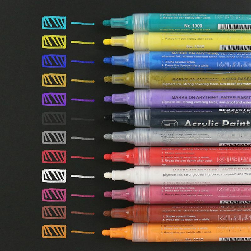 4/8/12/15/24/36 Colors Acrylic Paint Marker Pen Detailed Marking for DIY Album Drop Shipping