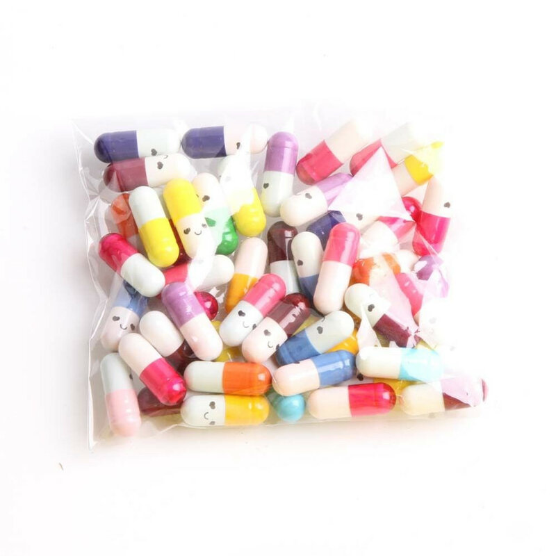 50 Pcs Mini Love Pill ม้วนกระดาษเปล่าหมายเหตุข้อความในแคปซูล Letter Clear Wish ขวดสำหรับของขวัญ Party Xmas