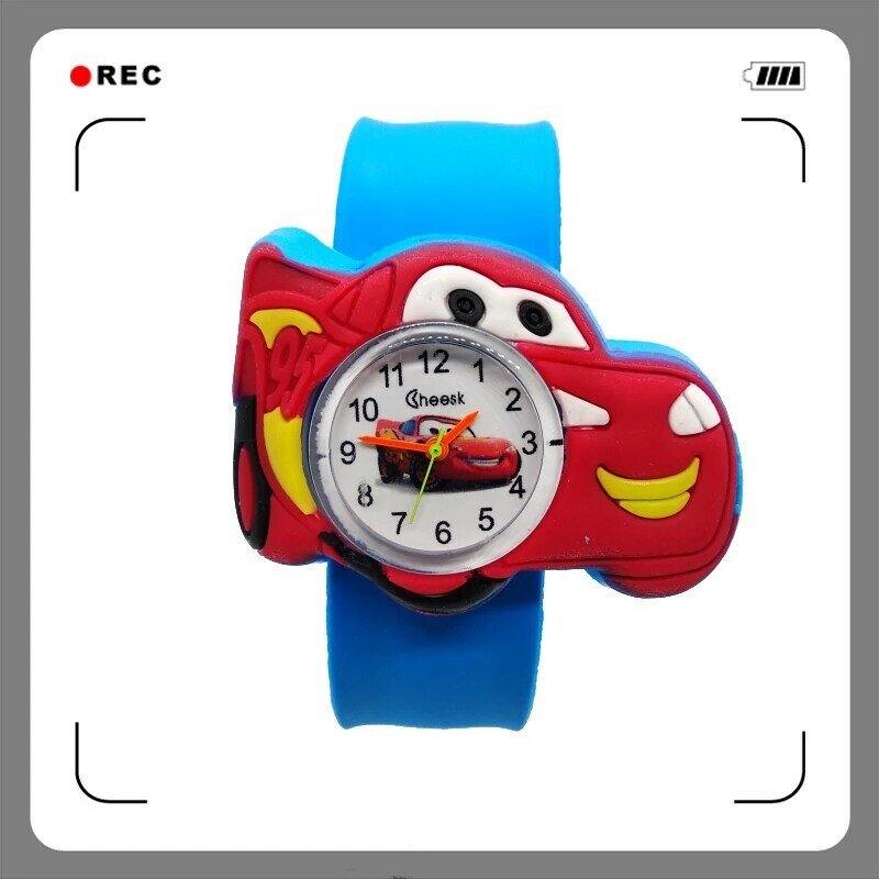 Relógio de carro dos desenhos animados crianças aprendendo tempo brinquedo crianças relógios para meninas meninos feliz aniversário presente estudantes relógio pulseira do bebê