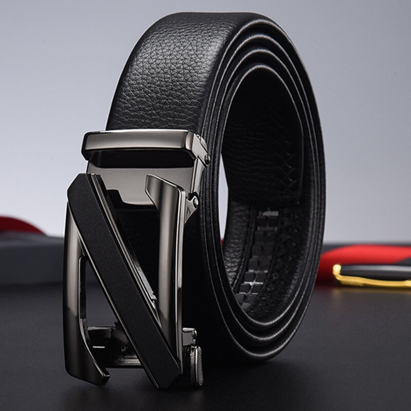 Lfmb-Cinturón De Marca Famosa Para Hombre Correa De Cuero Genuino De Lujo Alta Calidad Metal Con Hebilla Automática 