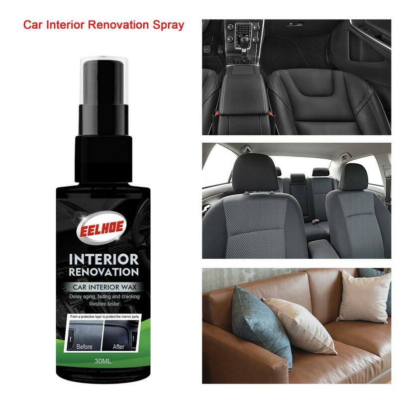 30ml/50ml Car Dashboard Renovation Refurbishment Agent Wax For Plastic Parts Car Wax Liquid Interior Leather Maintenance Spray