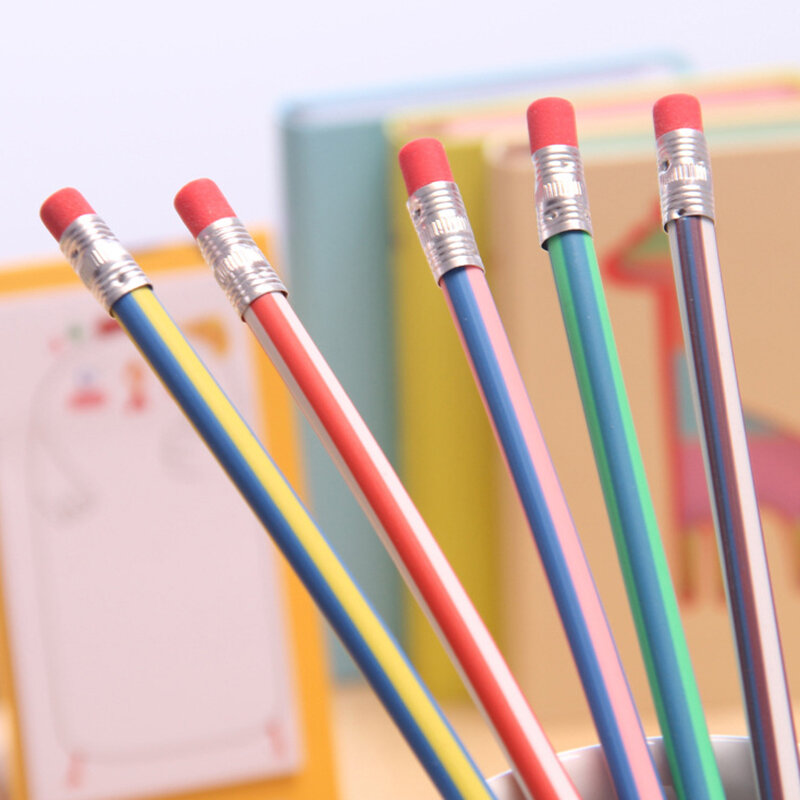 1pc 다채로운 유연한 부드러운 연필 지우개 편지지 학생 컬러 연필 학교 사무 용품 사무용 가구 세트