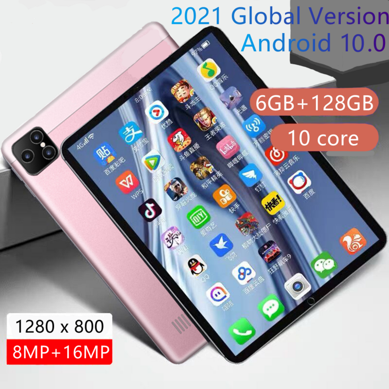 Tableta P80 de 8 pulgadas, Tablet con Android, 6GB de RAM + 128GB de ROM, Bloc de notas, tableta con pantalla táctil de 10 núcleos, GPS, 1280x800
