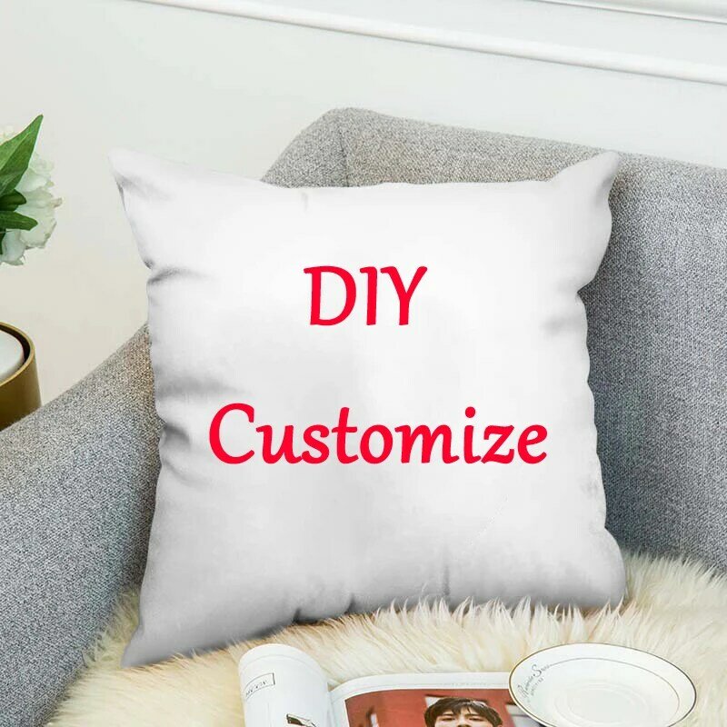 Funda de almohada personalizada DIY, fundas de almohada decorativas de poliéster, decoración para el hogar, envío directo