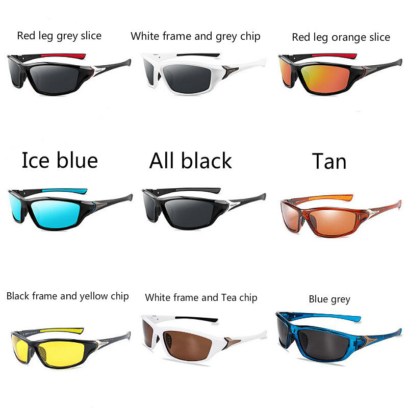 Óculos de sol polarizador uv400, óculos esportivo com 9 cores e visão noturna para homens e mulheres