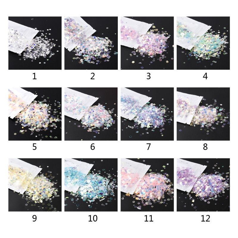 Crystal Epoxy Resin Mold Filling Filler DIY Nail Art Stickers Decoration Mixed PET Glitter Sequins