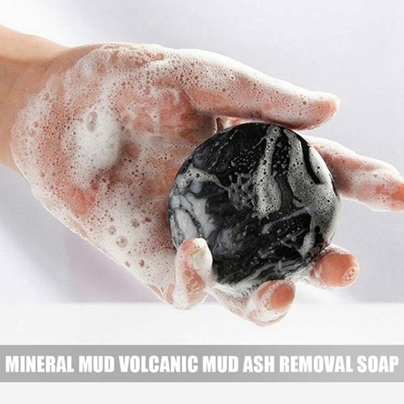 60g fango vulcanico dimagrante olio essenziale detergente sapone sapone fatto a mano fango minerale detergente bagno bagno bagno Y3V5