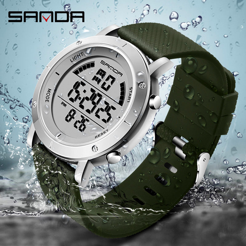 Sanda410 relógio masculino multi-função relógios digitais à prova dwaterproof água relógios eletrônicos estudante personalidade luminosa ao ar livre esporte relógio