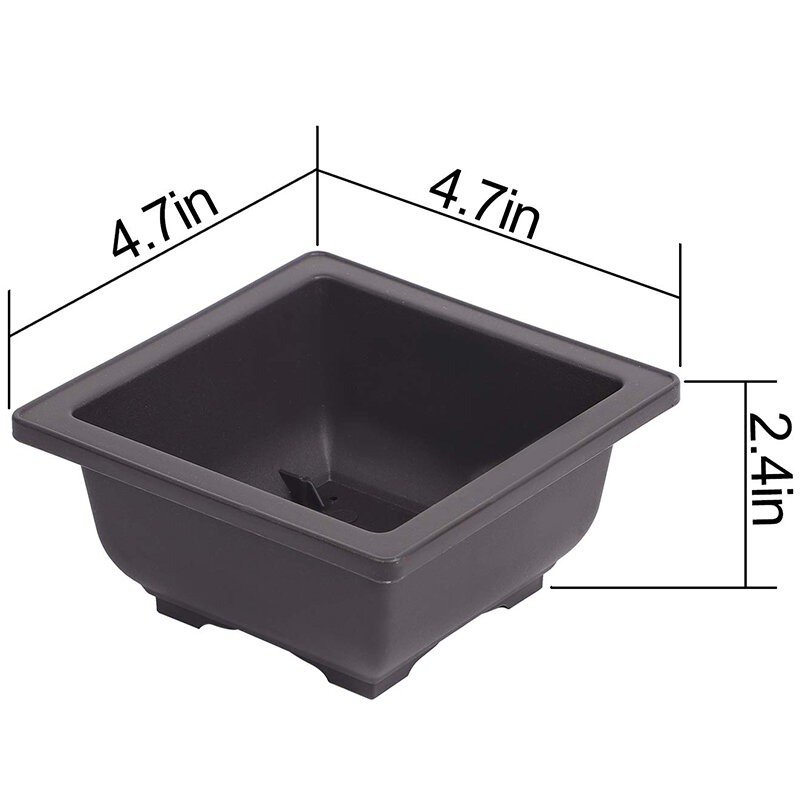 15 Pcs 4.7 Inch Bloempot, Vierkante Plastic Bonsai Training Pot, Bloem Succulent Bloempot Container, voor Tuin, Interieur, Hom