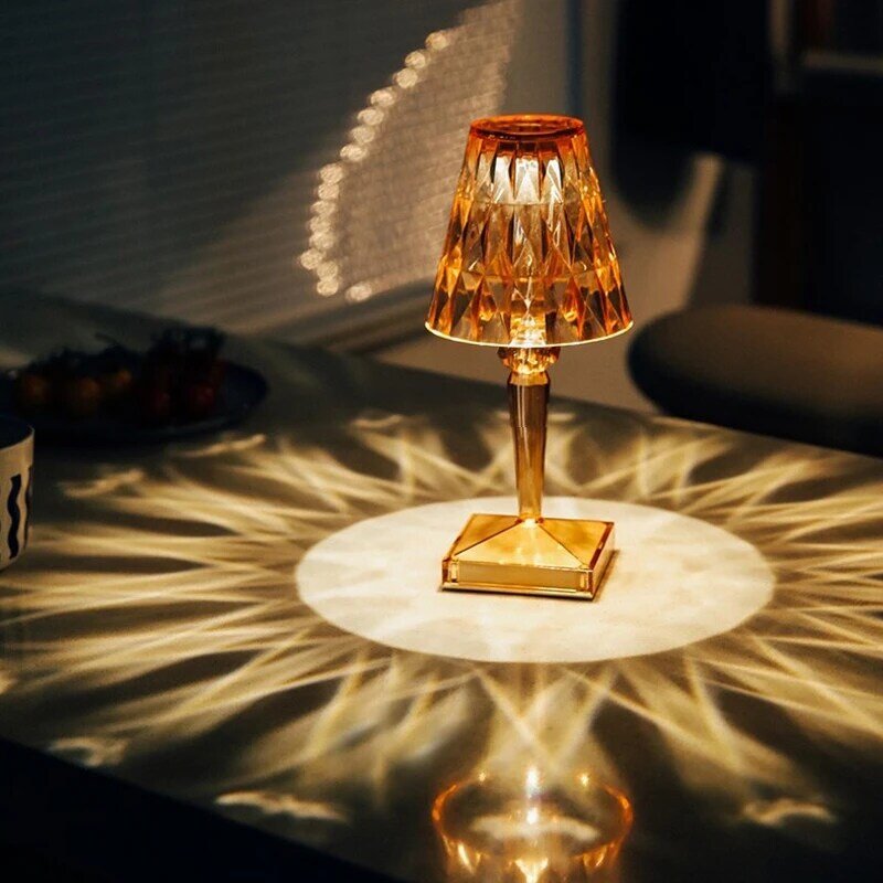 Acrylic Decoration Light Touch Sensor Diamond Table Lamp Led Desk Night Light Lamps For Bar Bedroom Bedside Coffee Crystal