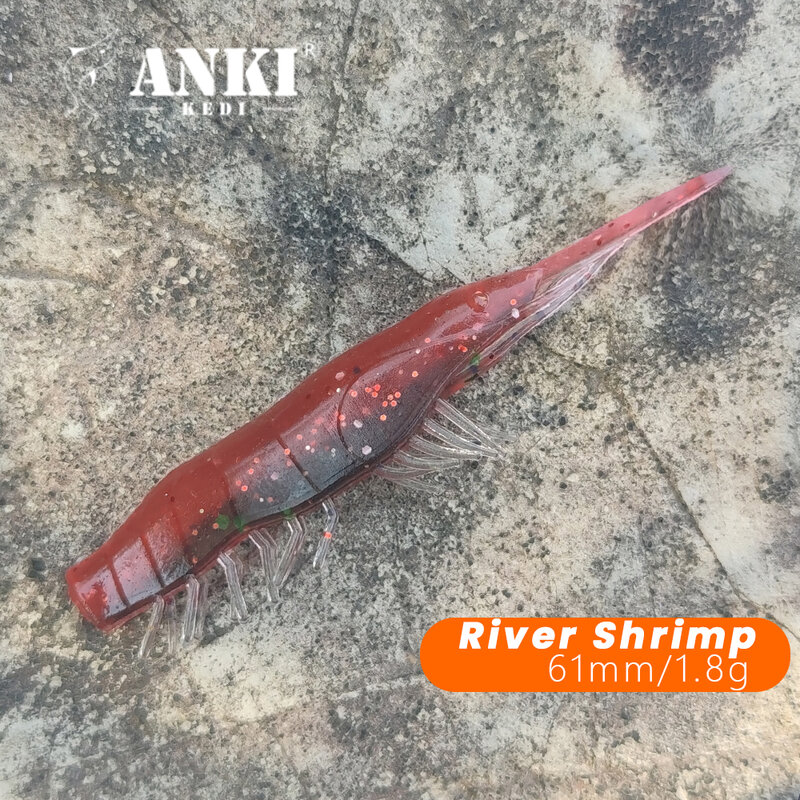 Ankikedi isca de silicone macio, mordendo camarão carpa baixo, pique pesca isca gamba gambas gambita isca, mar sem-fim nadar rockfishing