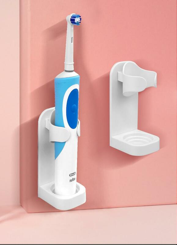 Mini suporte de parede para escovas de dentes, suporte de armazenamento elétrico para escovas de dentes com três passos antiderrapantes, ferramentas de cozinha e banheiro