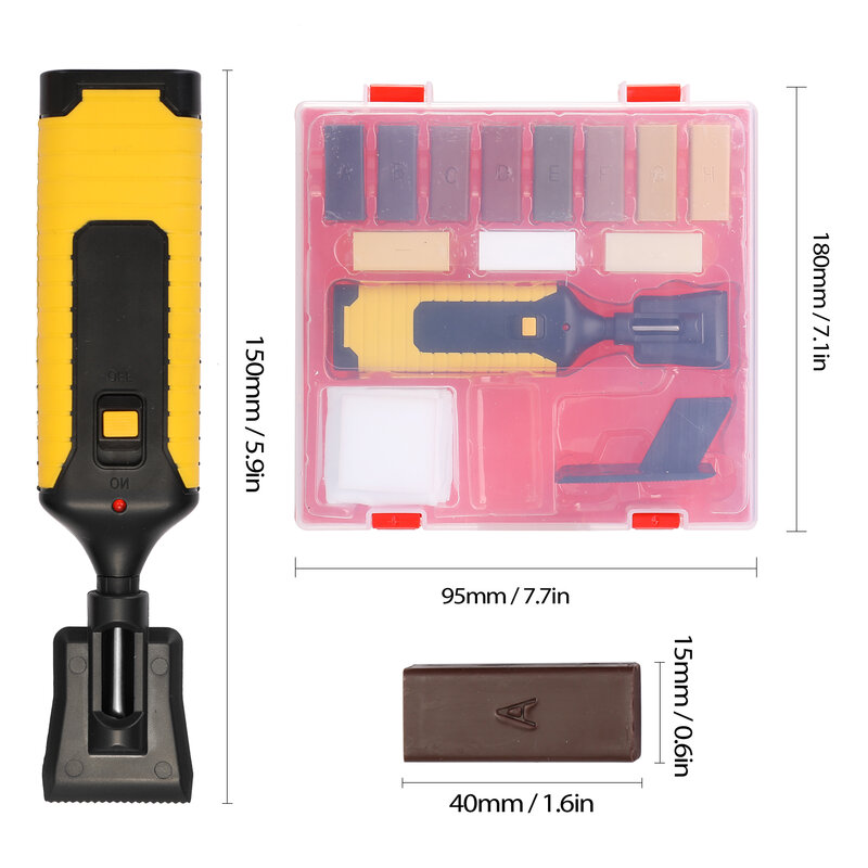 Kit di riparazione in laminato strumenti per la lavorazione del legno sistema di cera piano di lavoro robusto involucro chip graffi Set di strumenti di riparazione
