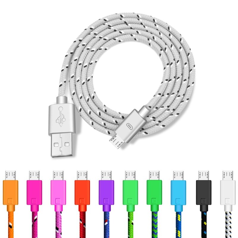 Micro cabo, em nylon trançado, para carregar dados, cabo para huawei, samsung, xiaomi, lg, android