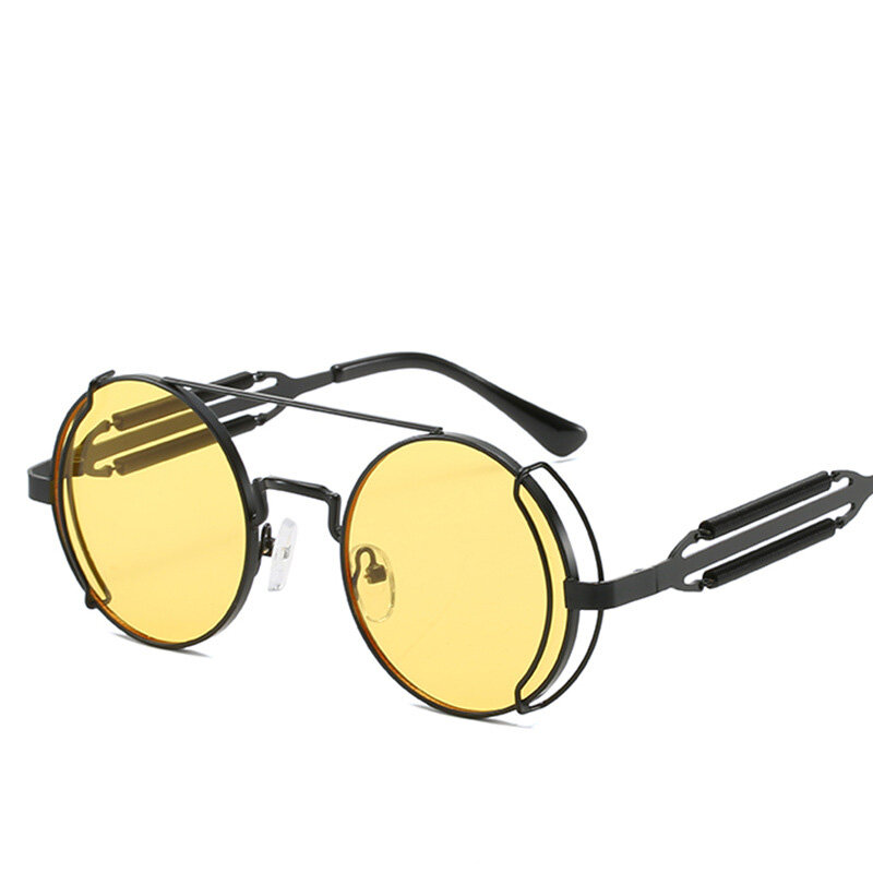 Moldura redonda estilo cyberpunk óculos de sol óculos de sol