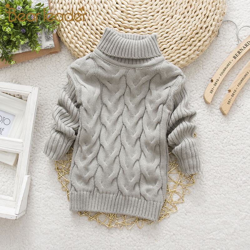 Bear Leader/зимние свитера для девочек коллекция 2021 года, новый модный осенний Однотонный свитер для девочек Детская вязаная одежда повседневна...