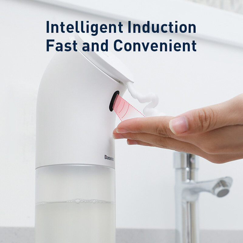 Baseus inteligentny automatyczny dozownik mydła w płynie indukcja spienianie urządzenie do mycia rąk do kuchni łazienka podkładka ręczna Smart