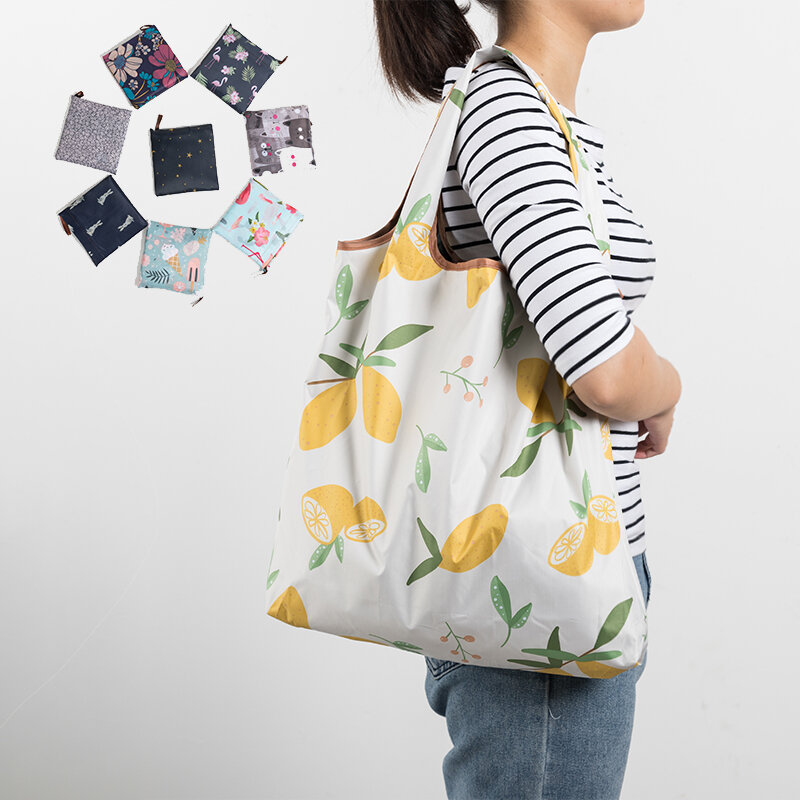 MABULA 식료품 쇼핑 가방 친환경 숙녀 선물 접이식 재사용 가능한 토트 핸드백 휴대용 여행 어깨 지갑 작은 크기