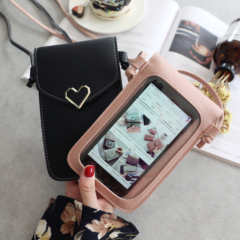 Женская сумка 2022, кошелек для сотового телефона с сенсорным экраном, кошелек для смартфона, кожаная сумка на ремне через плечо