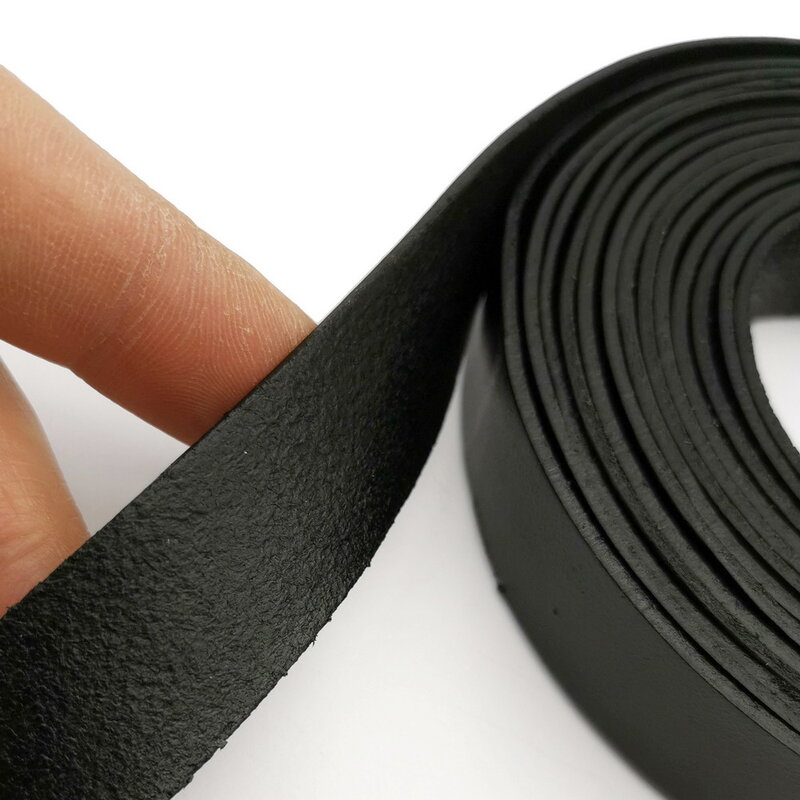 1 Yard 20x2mm Black Flat Leather Strip 20mm Wide Genuine Cow Hide Leather Band