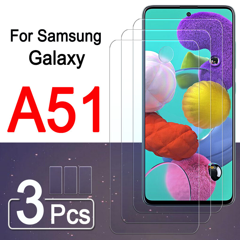 A51 Kính Trên Dành Cho Samsung Galaxy Samsung Galaxy Một 51 51a Vỏ Giáp Bảo Vệ Tấm Galaxya51 Samsunga51 Cường Lực Glam Bộ Phim 3 chiếc On For Samsung Galaxy A52 52S 53 71 72 5G