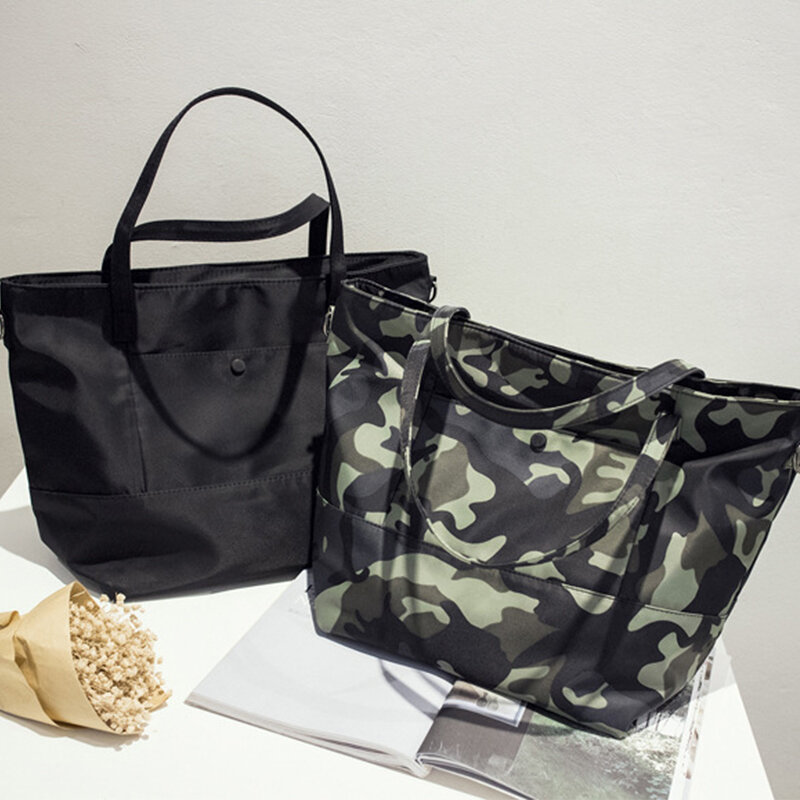 Koreanische Einfache Art Und Weise Handtaschen für Frauen Camouflage Oxford Weekender Tote Große Kapazität Damen Schulter Taschen Große Reise Geldbörsen