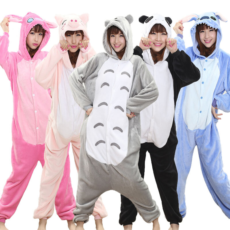 Totoro Kigurumi Onesie Erwachsene Tier Einhorn Pyjamas Anzug Warme Weiche Stich Nachtwäsche Onepiece Winter Overall Pijama Cosplay