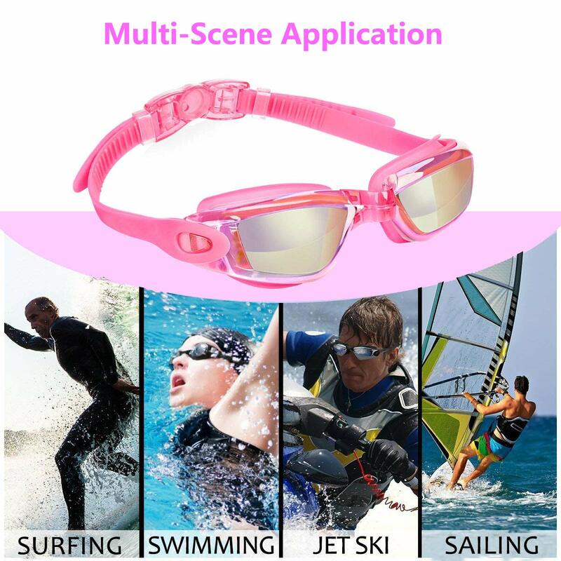 Kacamata Renang Anti-kabut Anti-bocor Pelindung UV Silikon Lembut Jembatan Hidung Resep Kacamata Renang untuk Pria Dewasa Wanita Anak-anak