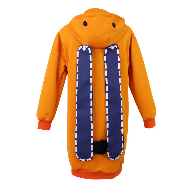 새로운 애니메이션 코스프레 의상 의류 애니메이션 요모듈키 루나 코스프레 의상 여성용 오렌지 코트 후드 지퍼 자켓 코트 가발