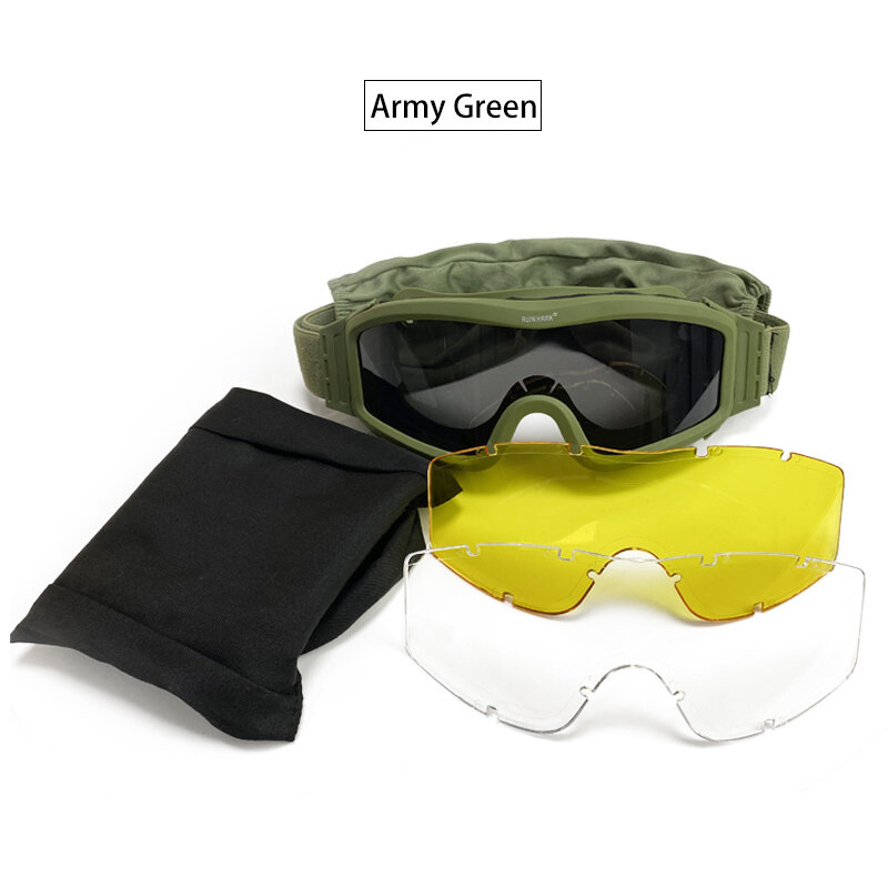 Military Army Shooting Hunting Combat Safety Googles Glasses Tactical Paintball Airsoft Googles Outdoor Sports Mens Glasses