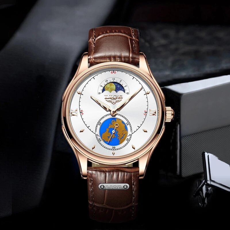 2022 LIGE orologi da uomo orologi da polso da uomo di lusso delle migliori marche orologio al quarzo in pelle sport orologio da uomo impermeabile scatola Relogio Masculino