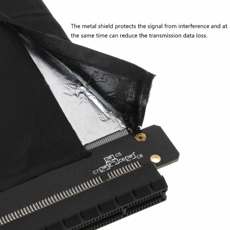 عالية السرعة بطاقات الرسومات الكمبيوتر PCI اكسبرس موصل كابل الناهض بطاقة PCI-E 16X مرنة ملحق تمديد كابلات مهايئ منفذ