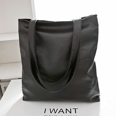 Hot Sale Fashion Ladies Handbag Vintage Shoulder Bag Large Bag Purse Synthetic Leather Storage Bag black