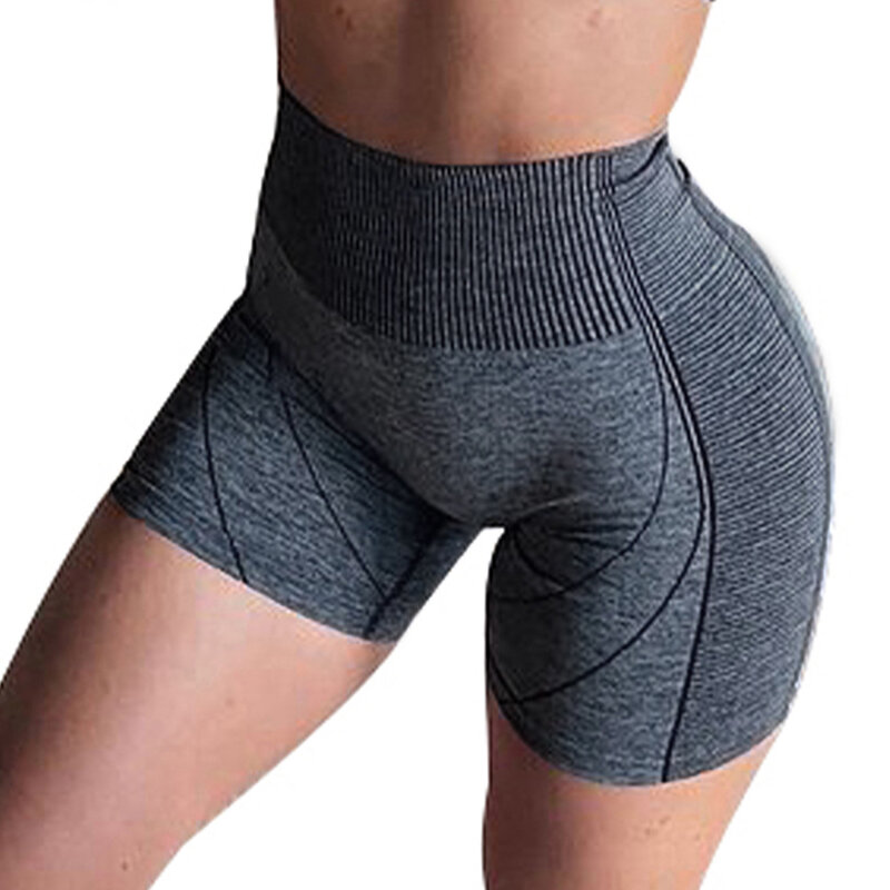 Pantalones cortos de Yoga sin costuras para mujer, Pantalón elástico de cintura alta, Control de barriga, Push Up, para entrenamiento y gimnasio