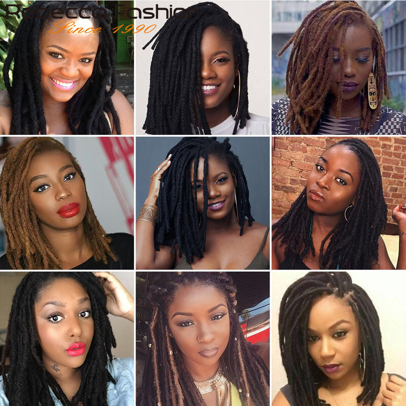 Rebecca Handmade Dreadlock Hair Ombre ถักโครเชต์ Braiding สำหรับ Afro ผู้หญิงและผู้ชาย T1B/27 30สีชมพูสีแดงสีม่วง