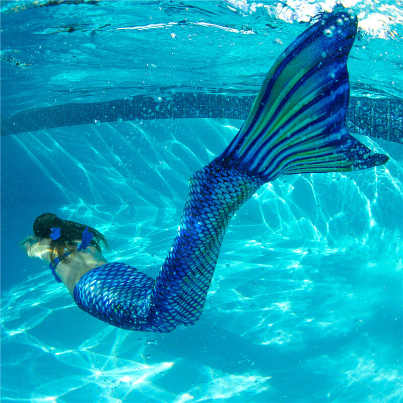Mermaid Tailสำหรับว่ายน้ำผู้ใหญ่เด็กสาวปาร์ตี้คอสเพลย์ชุดว่ายน้ำMermaidหางArielชุดว่ายน้ำไม่มีMonofin