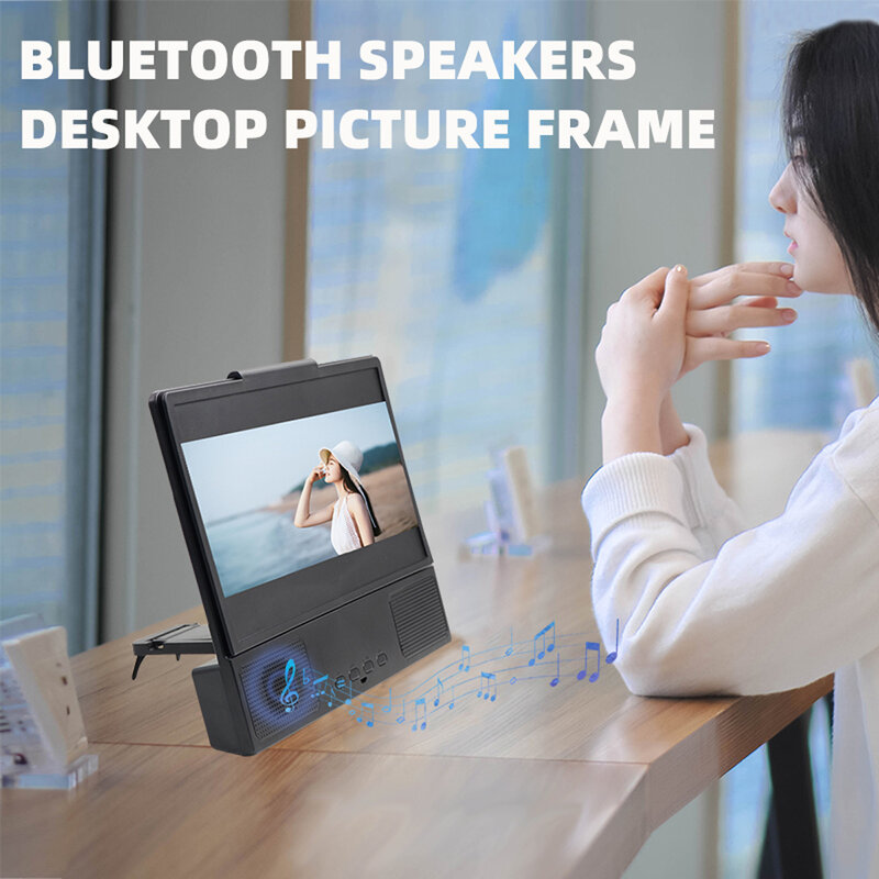 Bluetoothステレオスピーカーフォンディスプレイ,3-in-1電話ディスプレイ,デスクスタンド,3D HDビデオ,目の保護アンプ,8.5インチ
