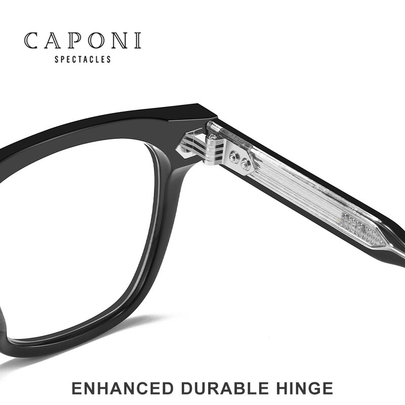 إطار نظارات موضة من CAPONI للسيدات مضاد للون الأزرق نظارات كمبيوتر خفيفة بلونين رمادي يمكن تغييره إلى لون بني نظارات بصرية BF7490