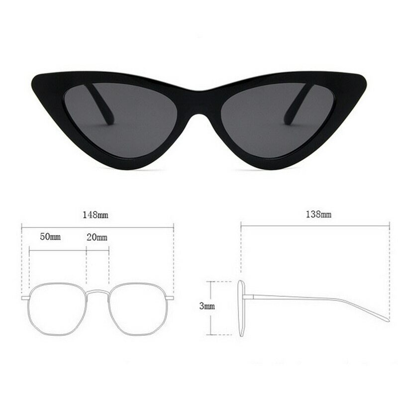 Солнцезащитные очки «кошачий глаз» женские, модные милые пикантные винтажные маленькие треугольные «кошачий глаз» в стиле ретро, UV400