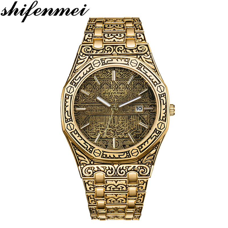 Мужские часы Shifenmei 2020, роскошные Брендовые Часы со стальным ремешком для мужчин, деловые Модные кварцевые наручные часы, золотые мужские час...