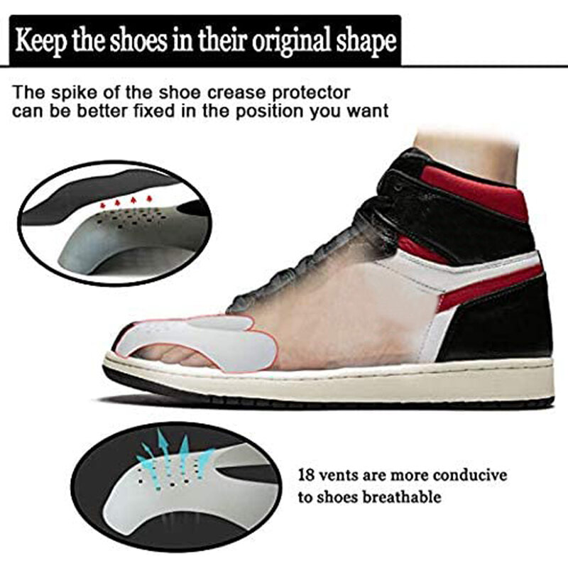 2 Pair Sneakers Anti Crease Protector for Sports Shoes Anti-Fold Stretcher Shoe Accesories Basketball Shoe Extender Protection