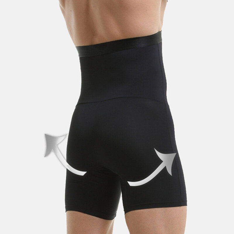 Schnell Trocken Männer Bauch-steuer Shorts Hohe Taille Abnehmen Modellierung Hosen Plus Größe Boxer Unterwäsche Bauch Control Körper Shaper