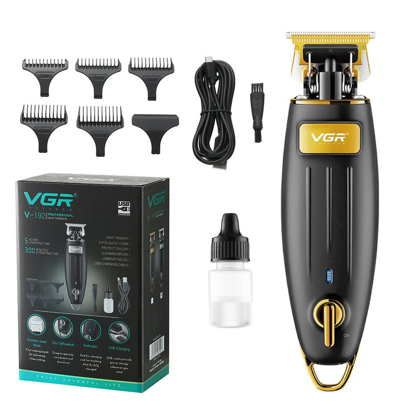 VGR USB Водонепроницаемая машинка для стрижки волос, машинка для стрижки бороды, электрическая машинка для стрижки волос на лице, мужской трим...