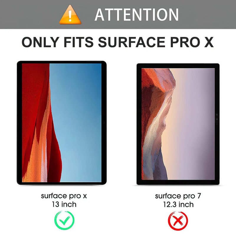Protecteur d'écran en verre trempé 9H pour Microsoft Surface Pro X, 13 pouces, Film de protection transparent Anti-traces de doigts, sans bulles, pour tablette
