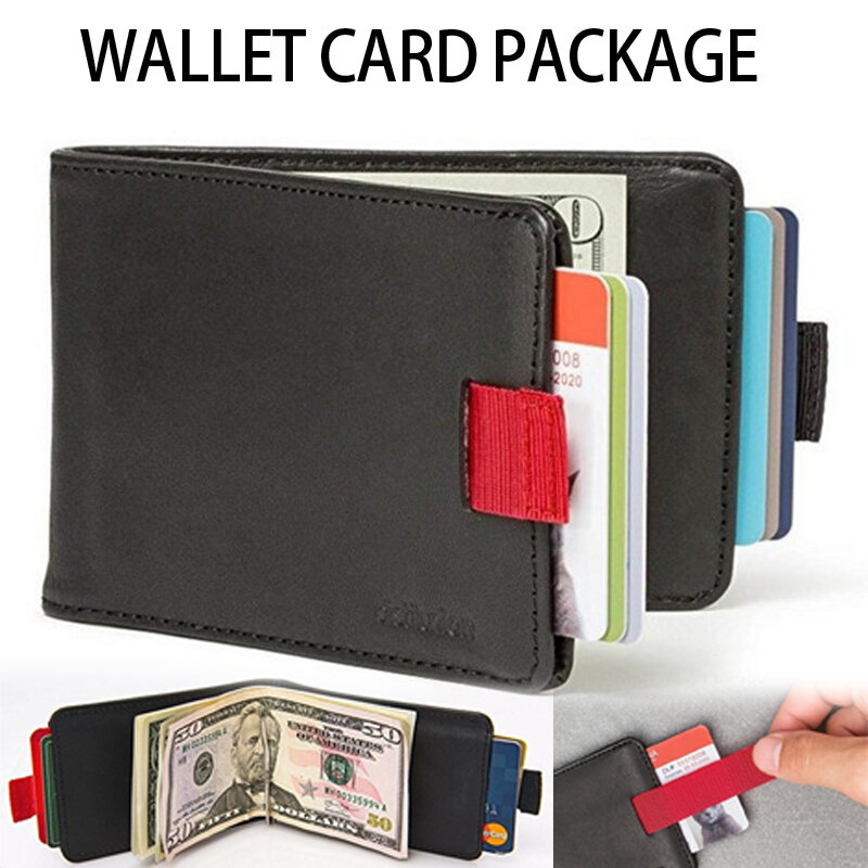 Extra grande capacidade de couro fino puxar carteira pequena carteira cartão unisex padrão pacote de cartão de banco bolsa de moedas titular do cartão
