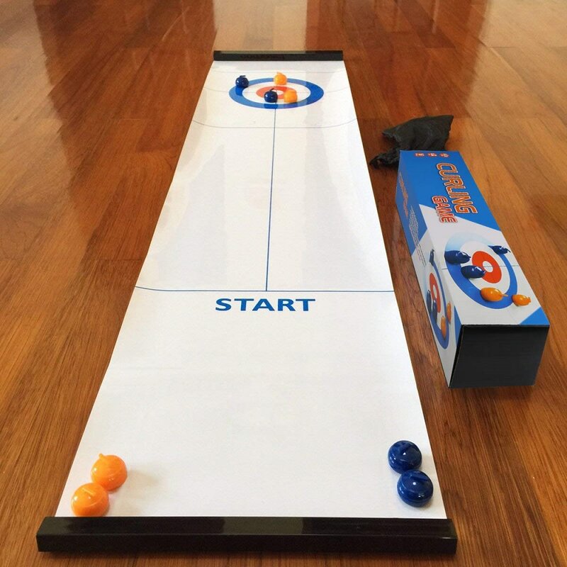 Tabletop Curling Game kompaktowe gry planszowe dla dzieci przenośne gry zabawki dla podróży dzieci dorośli prezent rodzic-dziecko/Bar/gry imprezowe